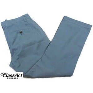 Penguin Pants Mens Blue Cotton Flat Fronts Tag Sz 32X34 ( 32"X28")